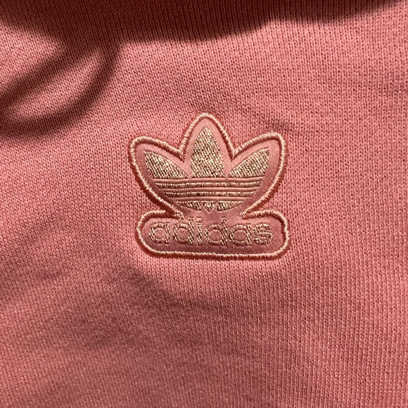 Dusty Rose ADIDAS Oversized Crop Hoodie - Picture 3 of 4